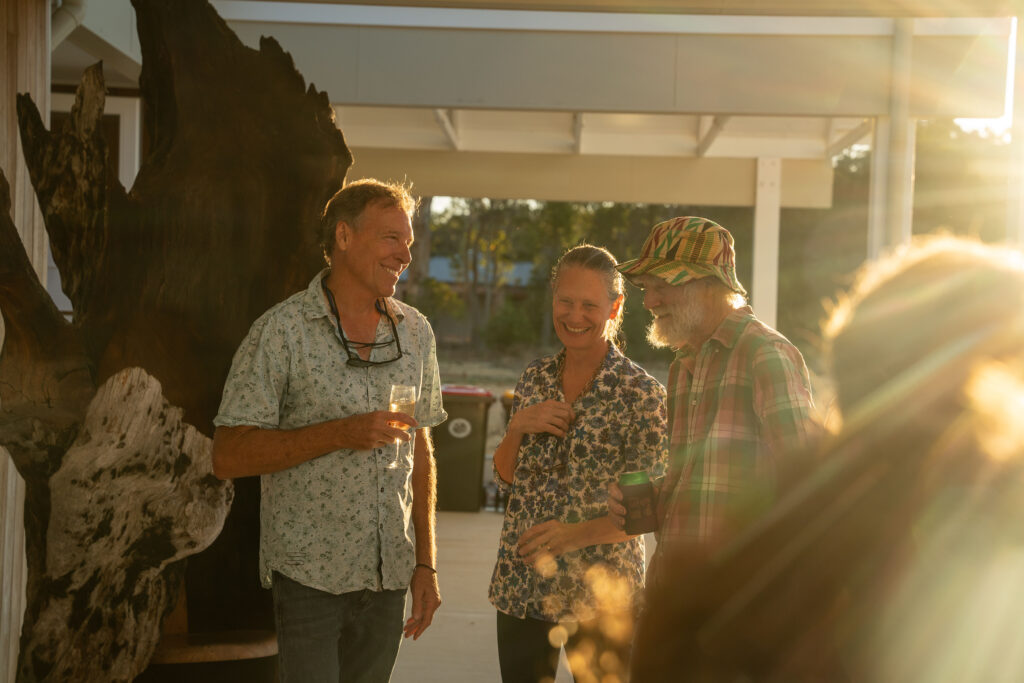 Co Founder Mike Hulme and Michelle Sheridan with a resident